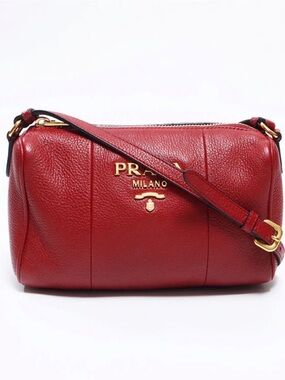 Red leather Prada bag